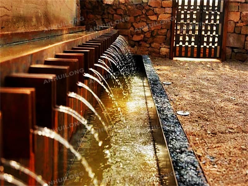 Corten steel wall fountain for home supplier